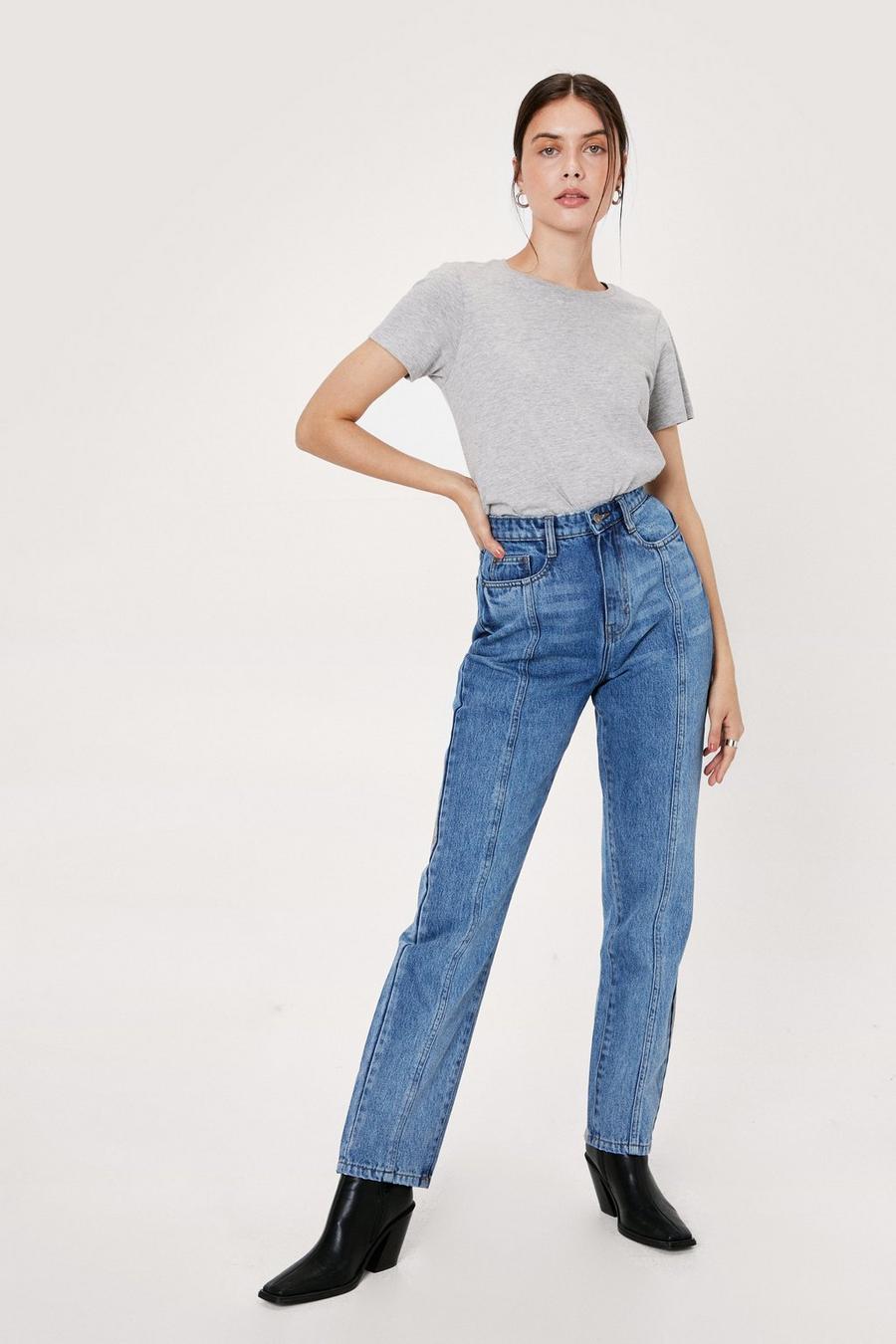 Organic Seam Detail Denim Mom Jeans